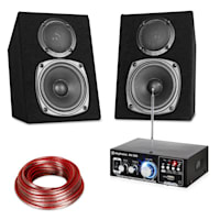 HiFi Stereo Sound Set, erősítő és hangfal készlet, USB, SD, MP3 - 30 Watt