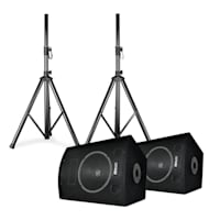 SL10, pár disko reproduktorů se stativy, 10" woofer, 250 W max., 2x stativ + taška