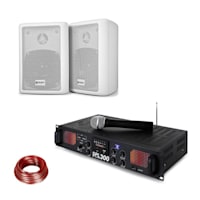 SPL 300 VHF amplificateur de sono kit 2 enceintes câble d'enceintes blanc