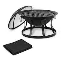 Pentos 2-in-1 Fire Bowl Ø73cm Spark Protection Ø60cm Grill Protective Cover