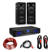 Hi-Fi zesilovač a sada reproduktorů, zesilovač 2x 250 W, 2x reproduktor, 6,5 ", 300 W RMS