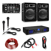 Set pentru petreceri HiFi DJ PA, amplificator, boxe 2 x 12 ", mixer, 2 microfoane