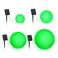 Shinestone Solar Ball Light Set 4 Pieces Solar Panel RGB-LED IP68