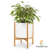 Gendt + Zeist, komplet cvetličnega lončka s stojalom, velikosti L, kamen iz vlaken, bambus
