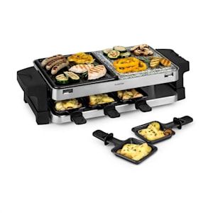 Fonduelette XL 3-en-1 gril à raclette & fondue pierre naturelle 1650 W 12  personnes