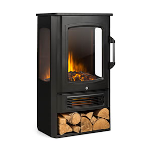 Klarstein brixen cheminée électrique effet flammes 3d - chauffage réglable  900w / 1800w - noir KLARSTEIN