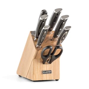 Katana 8 Set Coltelli 8 pz. Forbice Acciaiolo Ceppo Portacoltelli