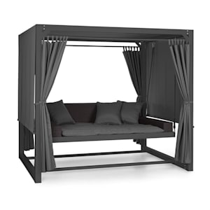 Eremitage Dondolo Hollywood di lusso | Capacità di carico: 250 kg max. | 236x180x210cm | Baldacchino | Tende | costruzione robusta in acciaio | imbottitura spessa 5 cm | 3 cuscini