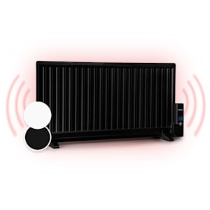 oneConcept Wallander Oil Radiator 1000W Thermostat Oil Heater Ultra Flat Black