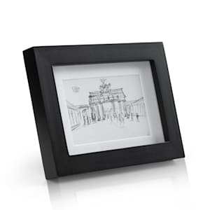 Brighton Bilderrahmen | mit Glasscheibe | für Bilder   von 10 x 15 cm | mit Passepartout: Bildausschnitt 7 x 11 cm | Echtholz |   Rahmenbreite: 2 cm | als Aufsteller und zur   Wandmontage geeignet | Hoch- oder Querformat 