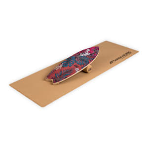 Indoorboard Wave, Balance Board + Tappetino + Rullo, Legno/Sughero
