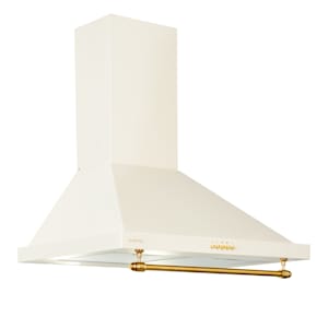 Montblanc 60 - Cappa aspirante | Rétro | Classe energetica: A | 610 m³/h | 165 W | 60 cm | 3 velocità | Illuminazione LED | Filtro antigrasso in alluminio | Scarico e ricircolo | Incl. barra per utensili | Impugnatura in bronzo | Cappa a parete