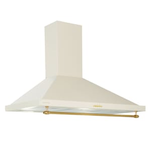 Montblanc 90 Cooker Hood | Retro | EEC: A | 610 m³/h | 165 W | 90 cm | 3 speeds | LED lighting | aluminium grease filter | exhaust air and recirculation | incl. railing for cookware | bronze handle | wall hood