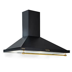 Montblanc 90 Cooker Hood | Retro | EEC: A | 610 m³/h | 165 W | 90 cm | 3 speeds | LED lighting | aluminium grease filter | exhaust air and recirculation | incl. railing for cookware | bronze handle | wall hood