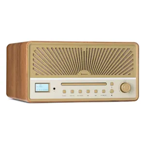 Glastonbury DAB CD Radio | Bluetooth | Stereo-Lautsprecher | CD-Player | Display | DAB/FM-Radio | UKW-Antenne | MP3-Wiedergabe | USB | Line-In-Modus: Anschluss anderer Player | Retro-Design | Fernbedienung 