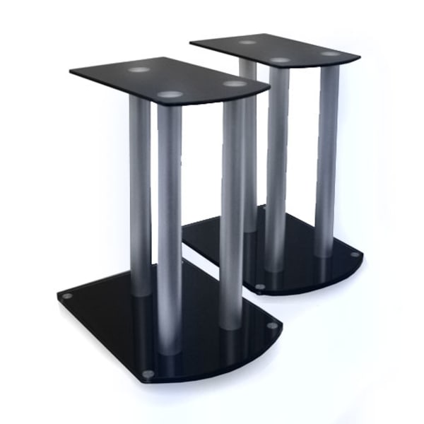 Set luidsprekerststatieven zwarte platforms