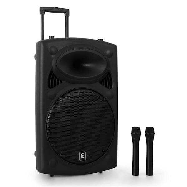 Sistem audio portabil cu difuzor si microfon QTX QR15PA 15
