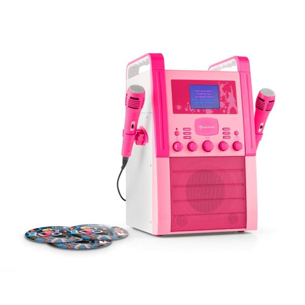 KA8B-V2 BK, RUŽIČASTA, KARAOKE SUSTAV, CD PLAYER, 2 X MIKROFON, UKLJUČENO 3 X KARAOKE CD - 10029356