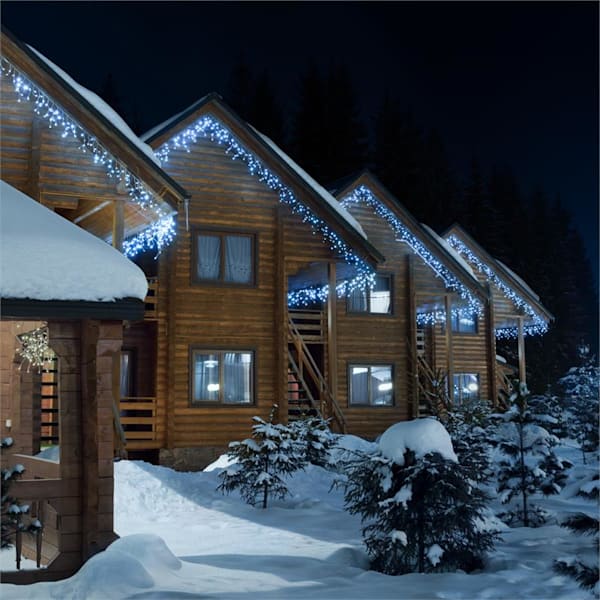 ICICLE-480-WW LED karácsonyi megvilágítás, jégcsapok, 24m, 480 LED égő, hidegfehér szín - 10030423