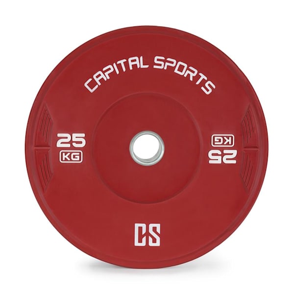 Nipton, bumper kotouč, závaží, 1x 25kg, tvrzená pryž, červená barva - 10031605