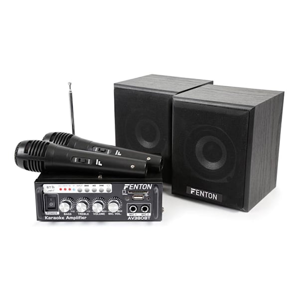 AV380BT KARAOKE SET SE ZESILOVAČEM, USB, SD, BT, 2X REPRODUKTOR, 2X MIKROFON - 10031784