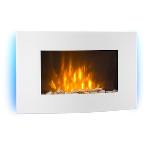 Lausanne 2000W 88cm Chimenea eléctrica de pared Blanco