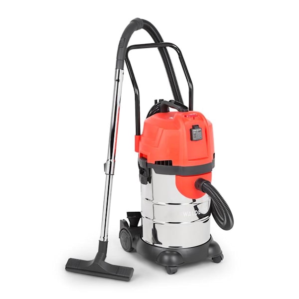 CYCLONE, aspirator pentru aspirare umedă/uscată, 1200 W, priză electrică, funcția de suflare, roți, roșu