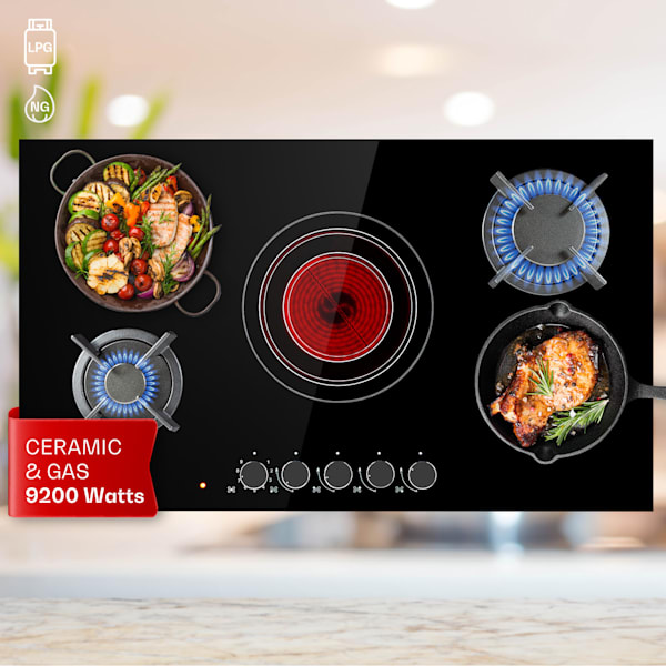 Multichef 60cm Kombinovaná varná deska 5 varných zón Černá - 10036338