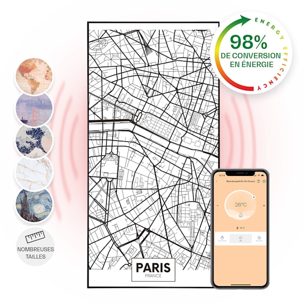 Radiateur infrarouge intelligent Wonderwall Air Art plan de Paris - 10037885