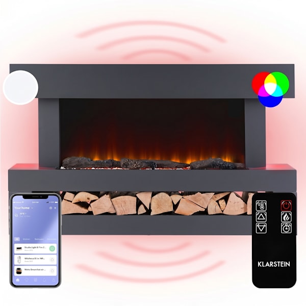 Studio LightFire Smart 2000W 121cm Dekorativni električni kamin Tamno Siva - 10038384