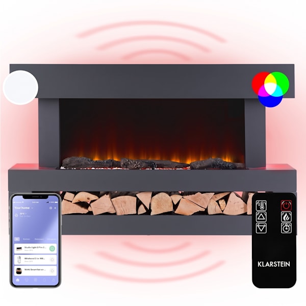 Studio LightFire Smart 2000W 121cm Dekorációs elektromos kandalló Sötétszürke - 10038384