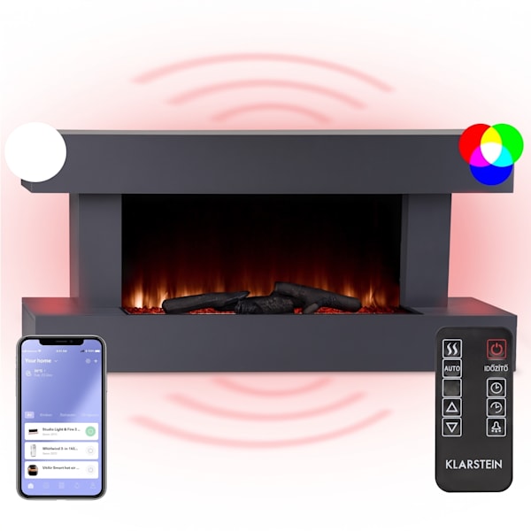 Studio LightFire Smart 2000W 132cm Dekorációs elektromos kandalló Sötétszürke - 10038386