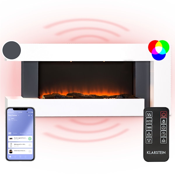 Studio LightFire Smart 2000W 132cm Epäsymmetrinen Sähkötakka koristekehikolla Valkoinen - 10038387
