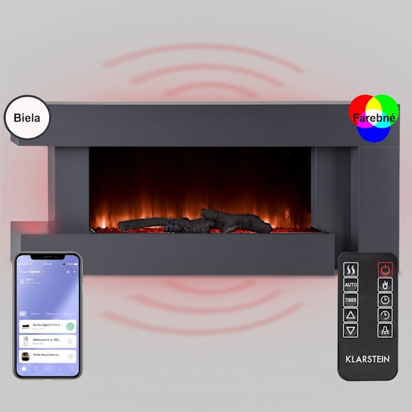 Studio LightFire Smart 2000W 132cm Asymetrický Elektrický dekoračný krb Tmavosivá - 10038388