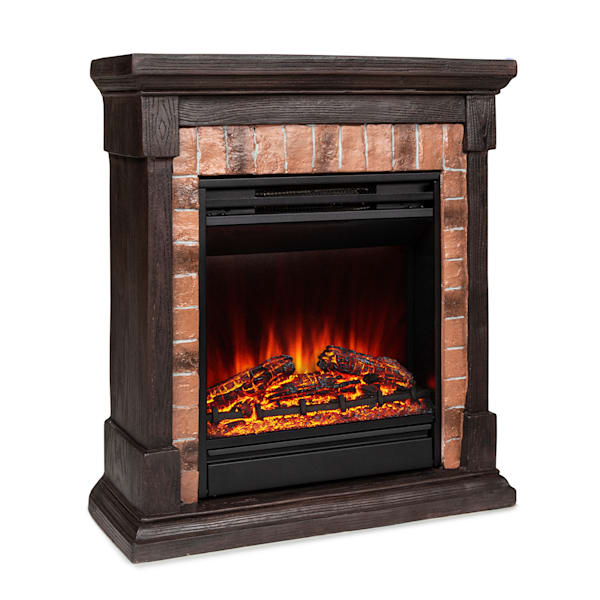 Beerenberg 1800W 60cm Chimenea eléctrica con marco Marrón Oscuro