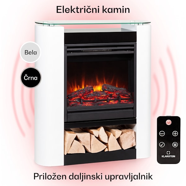 Studio 5 1800W 62cm Okrasni električni kamin s Prostorom za Shranjevanje Bela - 10038400