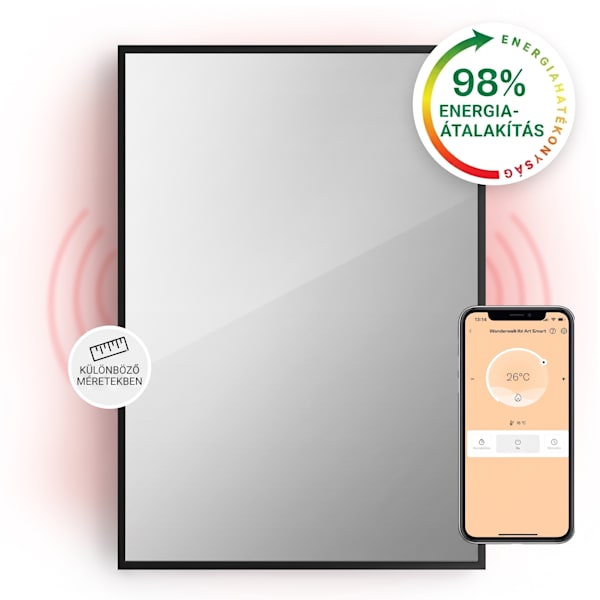 La Palma Smart 750W 85x60cm Tükör Infrapanel Fekete - 10039831