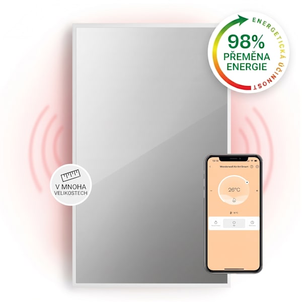 La Palma Smart 1000W 120x60cm Topné zrcadlo Bílý - 10039836