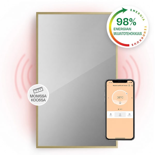 La Palma Smart 1000W 120x60cm Infrapunapeilin Lämmitin Kulta - 53039838