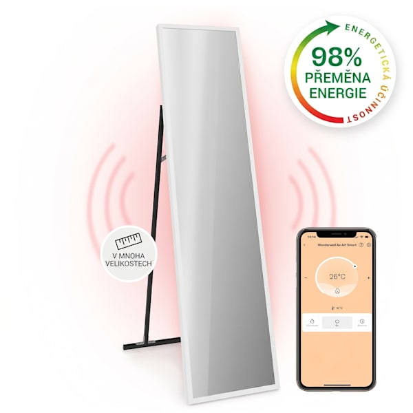 La Palma Smart 900W 160x40cm Topné zrcadlo Bílý - 10039840