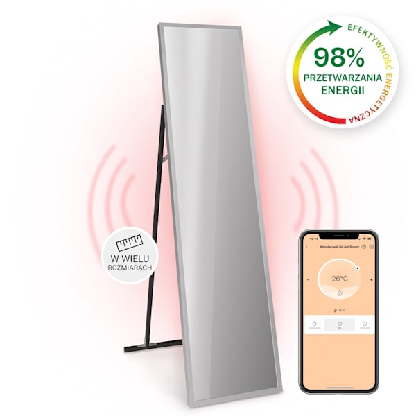 La Palma Smart 900W 160x40cm Panel na podczerwień lustro Srebrny - 10039841