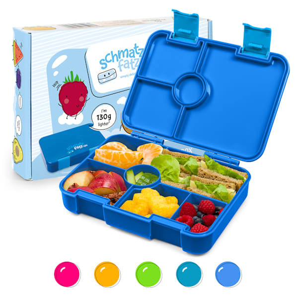 schmatzfatz by Lite, dóza na svačinu, 6 přihrádek, 20,8 × 4,5 × 15 cm (Š × V × H), bez BPA, extra lehký Tritan - 52040714