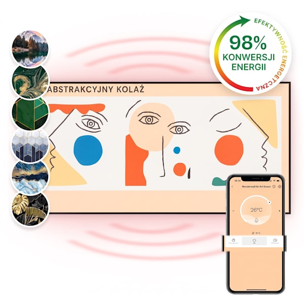 Wonderwall Art Smart 700W Panel na Podczerwień W Formie Obrazu Abst
