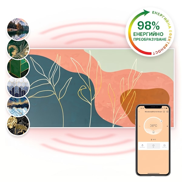 Wonderwall Art Smart 700W Инфрачервен Панел С Картина Златни Линии