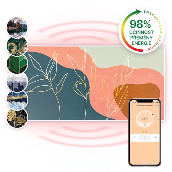 Wonderwall Art Smart 700W Obrazový Infrapanel Zlaté Čáry