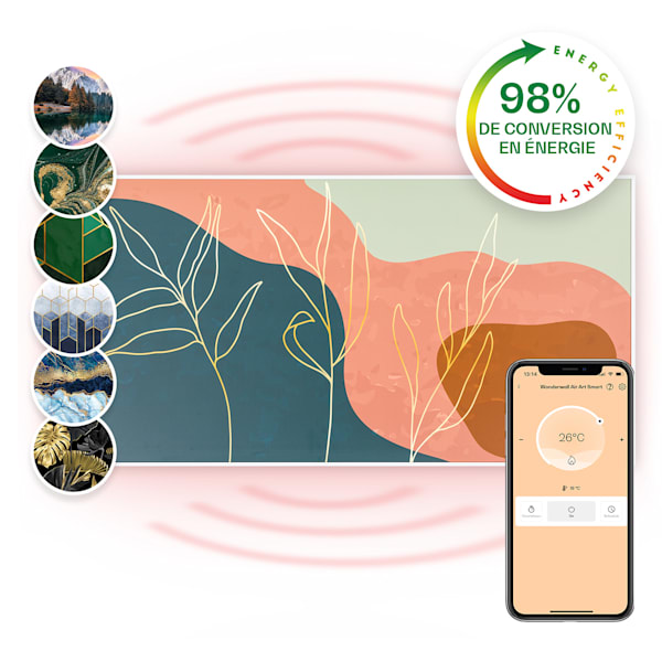 Wonderwall Art Smart 700W 60x120cm Radiateur Tableau Ligne Golde - 10041365