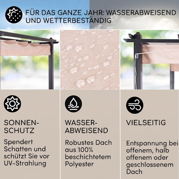 Pantheon Pergola 3x6m Pergola Schwarz/Creme - 10045275