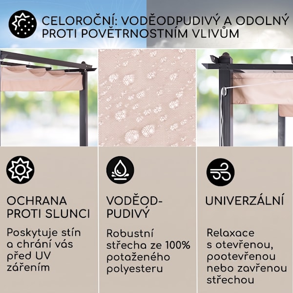 Pantheon Pergola 3x6m Pergola Černá/Krémová - 10045275