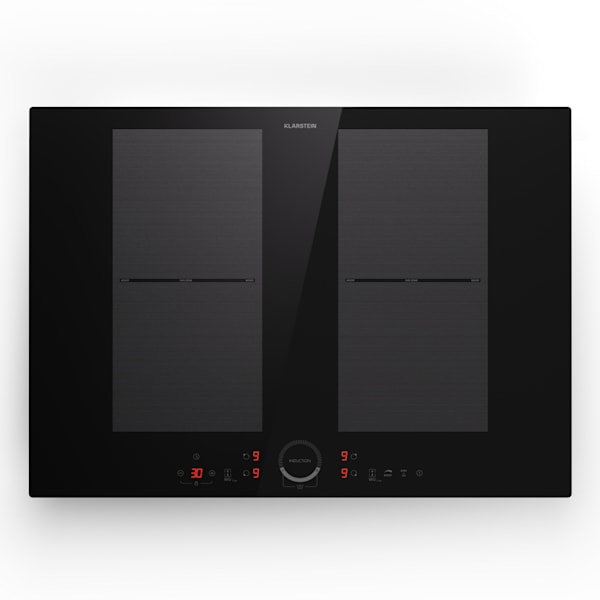 Delicatessa 70cm 2 Zonas flexibles Placa de Inducción 4 Fuegos Negro