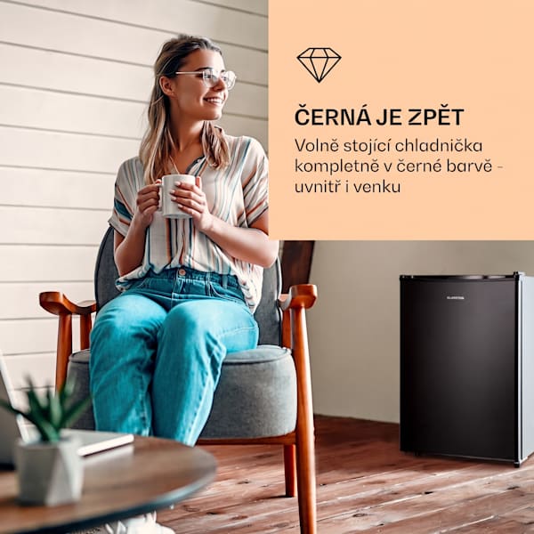 Obsidian 68cm 72L Mini Lednice Černá - 10045840